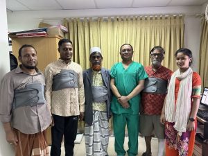 Professor AKM Manzurul Alam with his recuperated patients